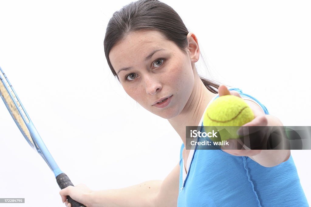 Chica con una raqueta de tenis - Foto de stock de Actividades recreativas libre de derechos