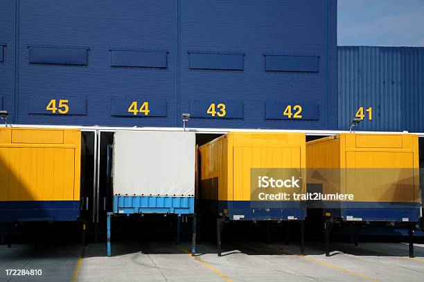 Logistic Center Stock Photo - Download Image Now - Warehouse, Semi-Truck, Vehicle Trailer