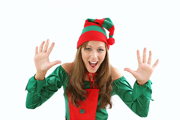 Attention getting Elf Young woman in an elf costume  elf photos stock pictures, royalty-free photos & images