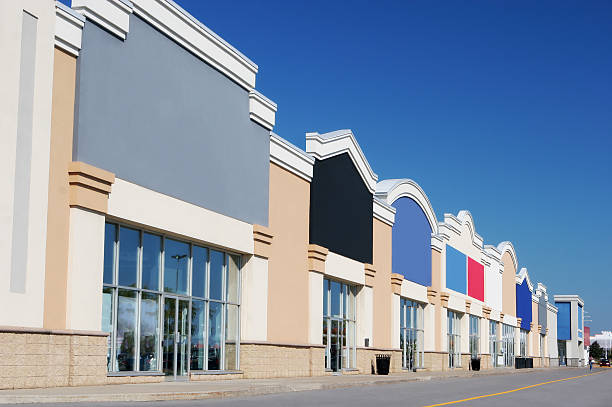 istock Modern Strip Mall Store Buildings 172286052
