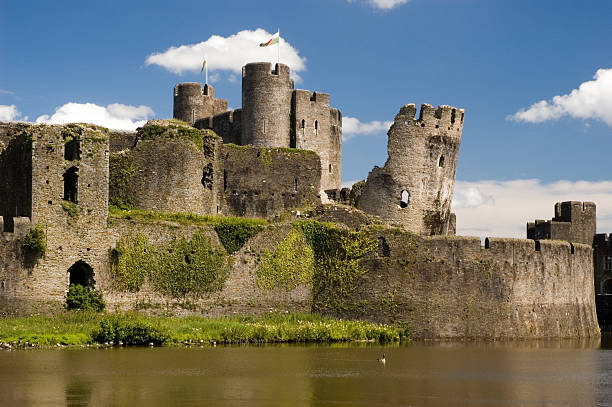 Caerphilly Castle stock photo