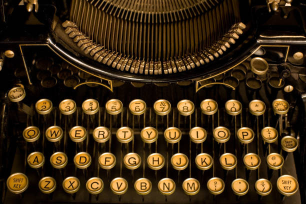 Keys And Letters Antique typewriter from 1920's. typewriter keyboard communication text office stock pictures, royalty-free photos & images