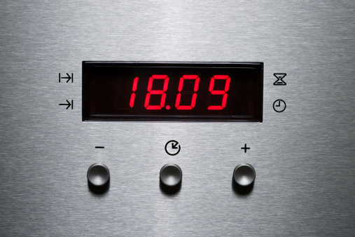 digital display of a microwave oven