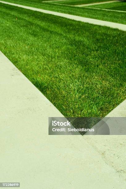 Landscape Design With Lawn And Concrete Stock Photo - Download Image Now - Abstract, Backgrounds, Composition