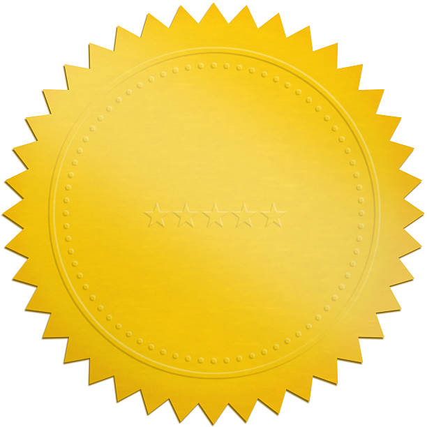 istock A golden seal on a white background  172287113