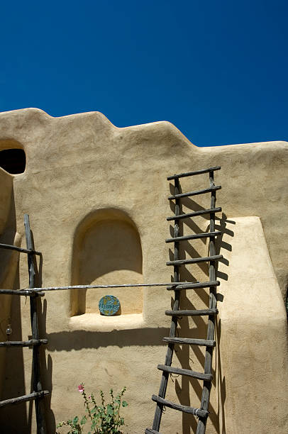 santa fe - santa fe new mexico mexico adobe house fotografías e imágenes de stock