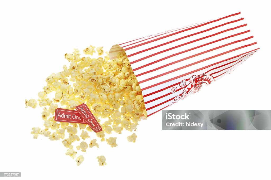 Tickets und Film Snacks - Lizenzfrei Popcorn Stock-Foto