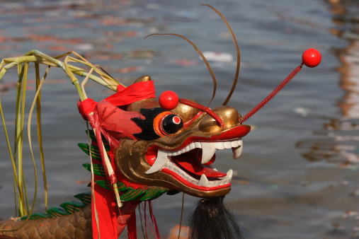 The front of a Dragon Boat.