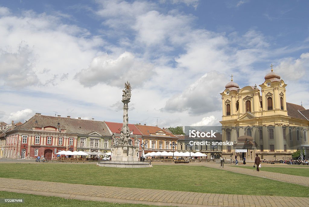 Unirii's square in Timisoara, Romania "Unirii's square, Column of the Holy TrinitA, Catholic Cathedral, Timisoara, Romania" Timisoara Stock Photo