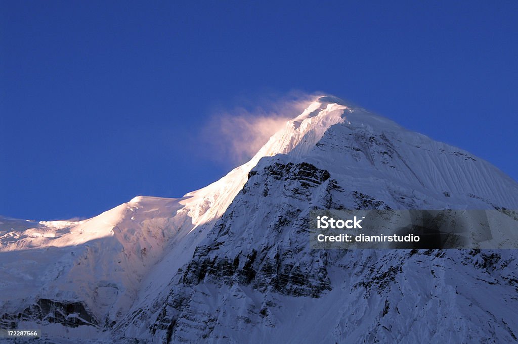 m Himalaya in Nepal Gangapurna 7454 - Foto stock royalty-free di Alpinismo