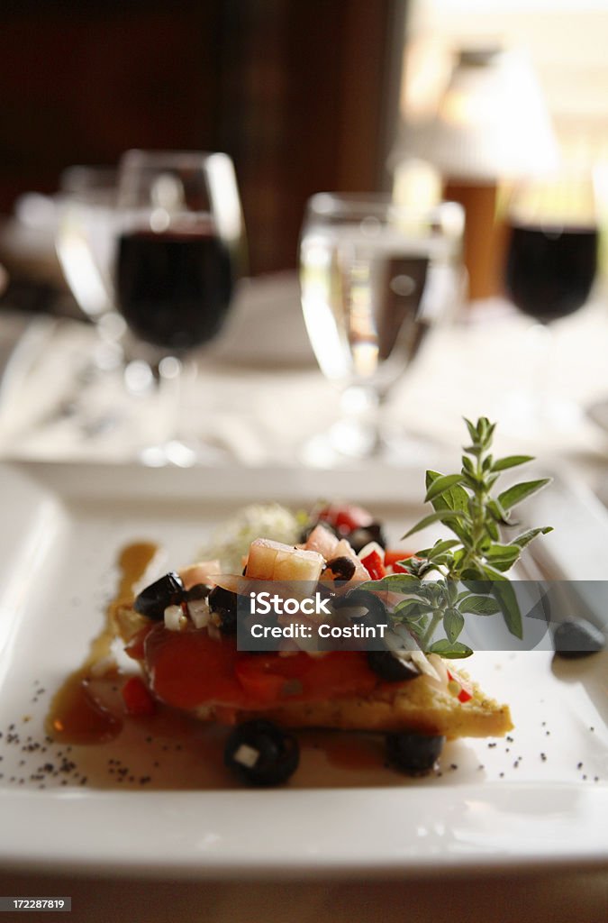 Bruschetta di salmone Gourmet. - Foto stock royalty-free di Cibo