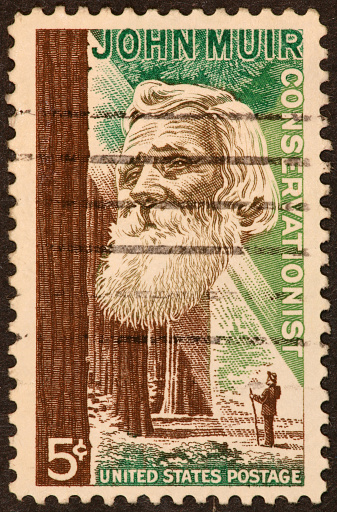 US postage stamp honoring John Muir.