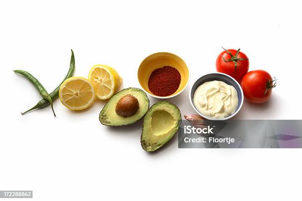 Texmex Ingredienti Guacamole - Fotografie stock e altre immagini di Ingrediente - Ingrediente, Sfondo bianco, Cultura messicana