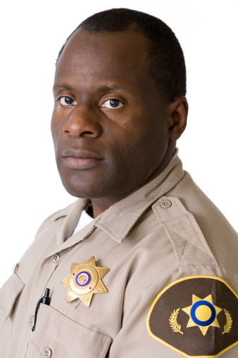 Isolated Portraits-African American Law Enforcement Officer