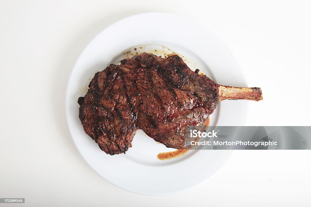 Gegrilltes Cowboy-Ribeye - 3 - Lizenzfrei Weißer Hintergrund Stock-Foto