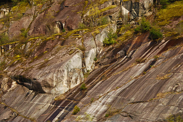 Sheared rock stock photo