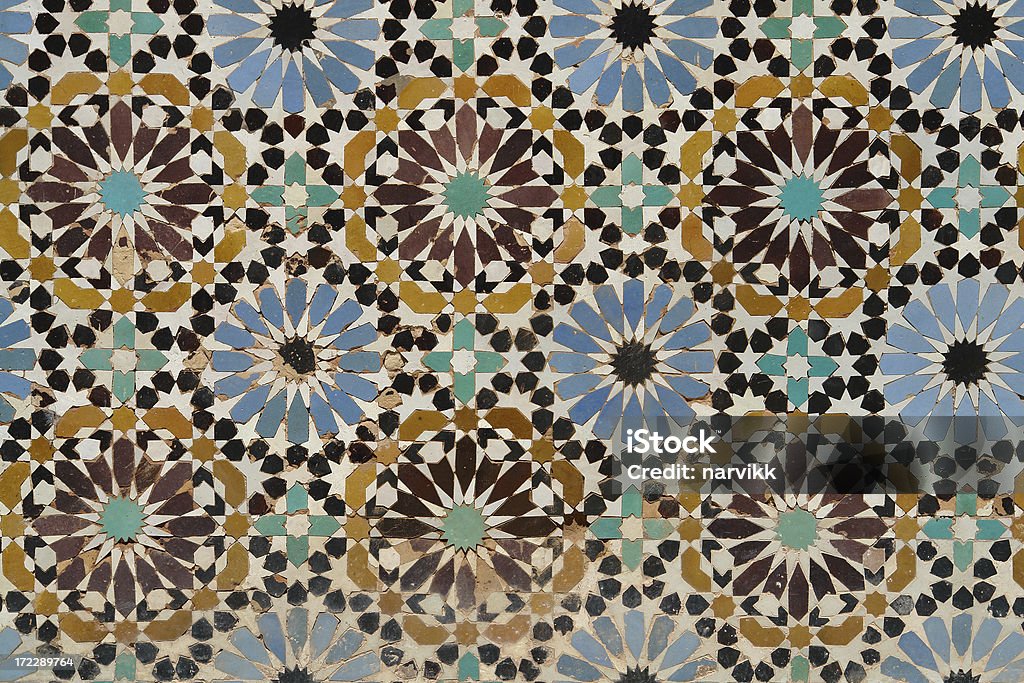 Detalhe de mosaico Islâmica tradicional em Marrocos - Royalty-free Antigo Foto de stock