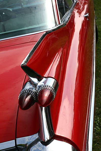 istock rearview of red U.S.vintage car 172289919