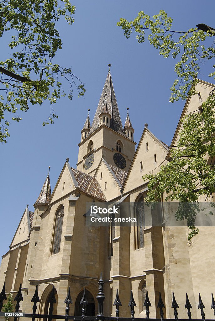 evangelic la cattedrale di Sibiu, Romania - Foto stock royalty-free di Ambientazione esterna