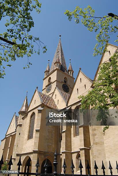 The Evangelic Katedra Sibiu Rumunia - zdjęcia stockowe i więcej obrazów Architektura - Architektura, Bezchmurne niebo, Brązowy