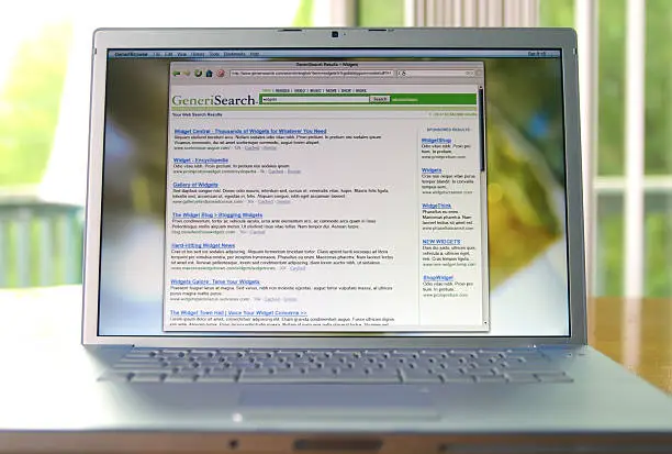 Photo of A laptop displaying search engine results