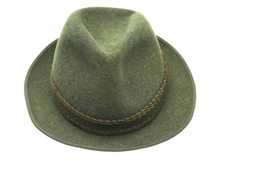 green fedora hat (clipping path included)