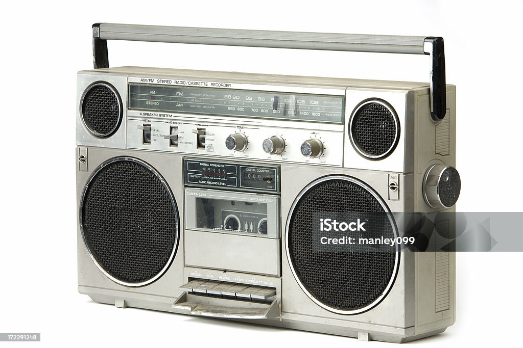 80's vintage radio (3/4 view)  Boom Box Stock Photo