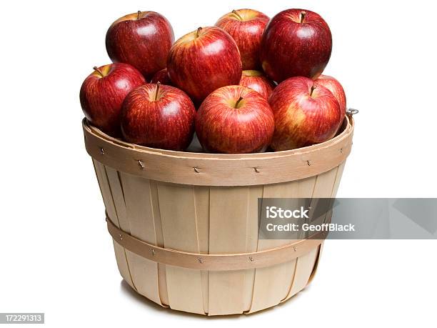 Wood Basket With Red Apples Stock Photo - Download Image Now - Apple - Fruit, Basket, Cut Out