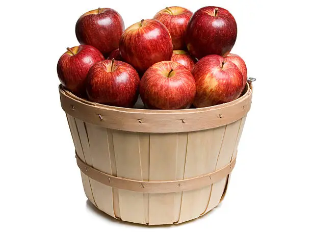 Photo of Wood basket with Red Apples