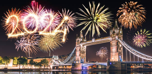 2024 new year's eve fireworks background