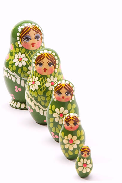 Wooden Nesting Dolls stock photo