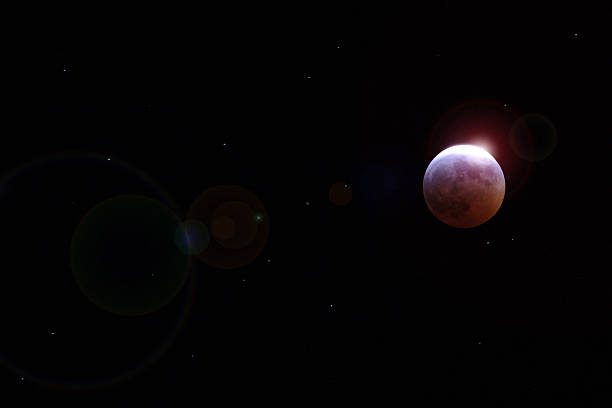 istock Total lunar eclipse 3-4 march 2007 with lens flare 172292283