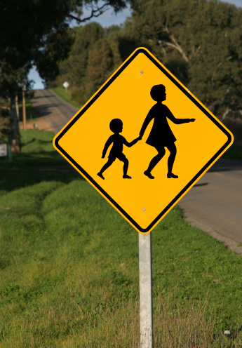 A warning for a school crossing