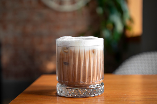 Image of coffee in a glass cup