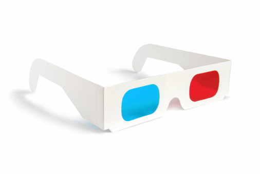 3D glasses - side view on white background