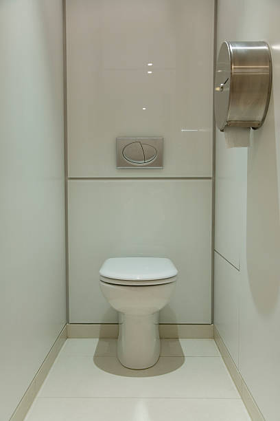 istock Head on photo of clean, modern, minimalistic bathroom 172293856