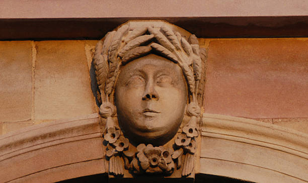 istock Stone head motif in historic building 172293885