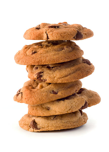 istock Homemade Chocolate Chip Cookies Tower Stack Isolated on White Background 172294096