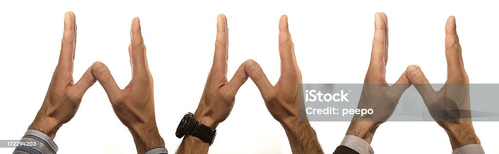 time out hand sign caucasian hands wearing grey shirt making time out hand sign Letter W Stock Photo