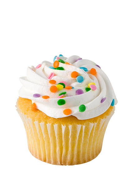Cupcake on White with Clipping Path stock photo
