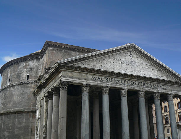 pantheon, italia - ancient rome text latin script roman foto e immagini stock