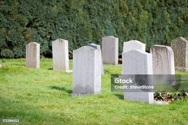 Blanco Gravestones Foto de stock y más banco de imágenes de Aire libre - Aire libre, Cementerio, Conceptos