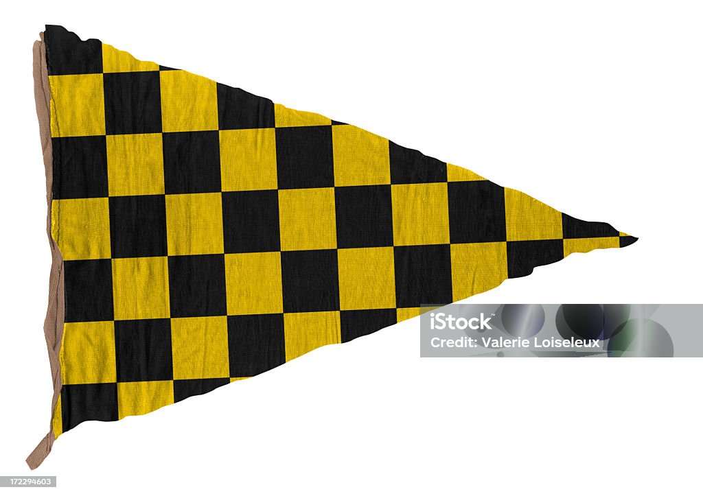 A scacchi bianco e giallo Striscione-Bandiera - Foto stock royalty-free di Bandiera