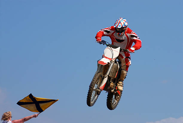 Jumping Red stock photo