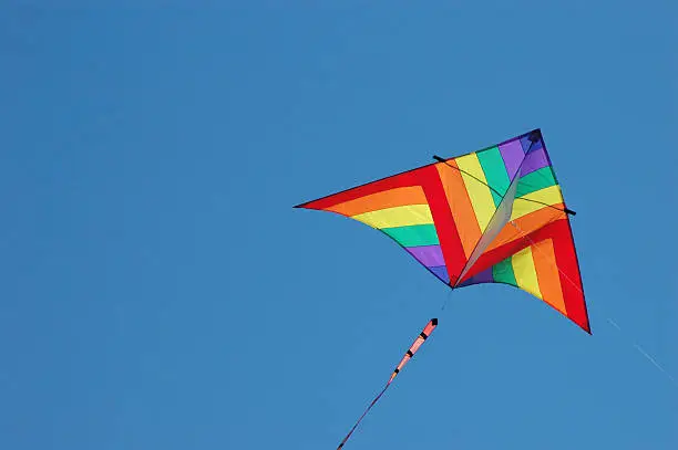 Colorful kite against a clear sky