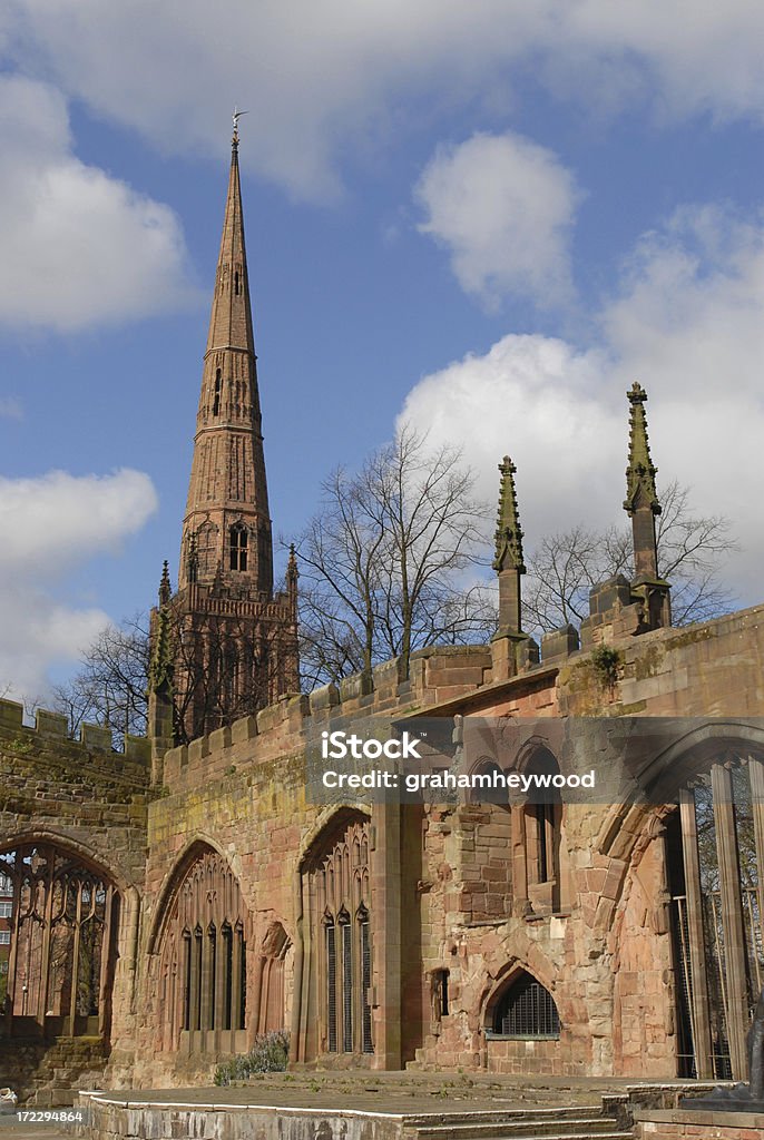 Holy Trinity Church and Cathedral, Coventry Holy Trinity Church viewed from the ruins of the old Cathedral. It was spared from the worst of the fires on the night of 14th November 1940 Benedictine Stock Photo