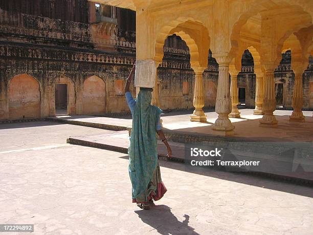 Photo libre de droit de Femme Portant De Leau Sur La Tête Rajasthan banque d'images et plus d'images libres de droit de Seulement des femmes - Seulement des femmes, Eau, Porter