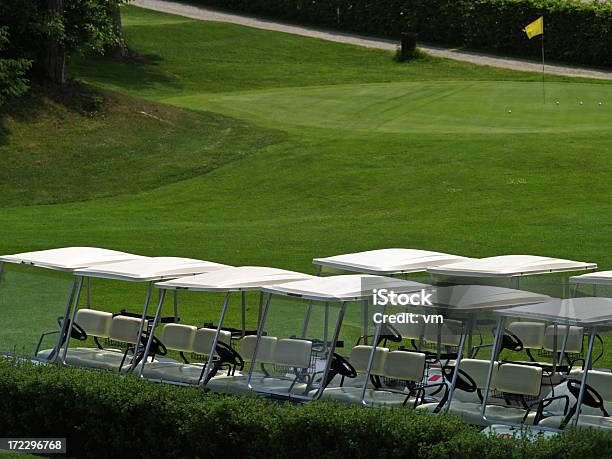 Carros De Golfe - Fotografias de stock e mais imagens de Carrinho de Golfe - Carrinho de Golfe, Estacionar, Parado