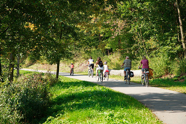 istock A landscape photo of a bicycle tour group 172296805