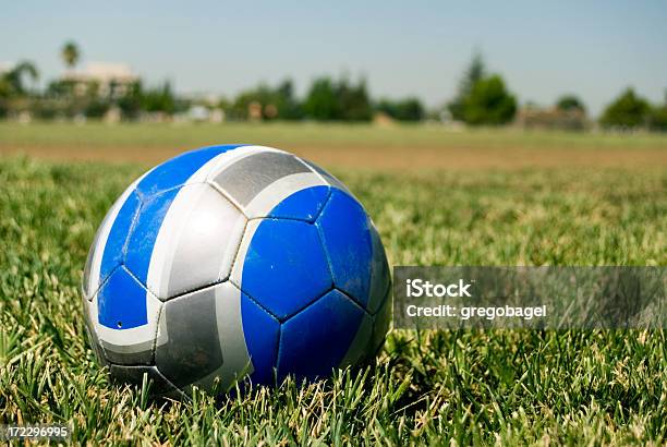 Foto de Bola De Futebol Na Grama e mais fotos de stock de Atividade Recreativa - Atividade Recreativa, Bola, Bola de Futebol